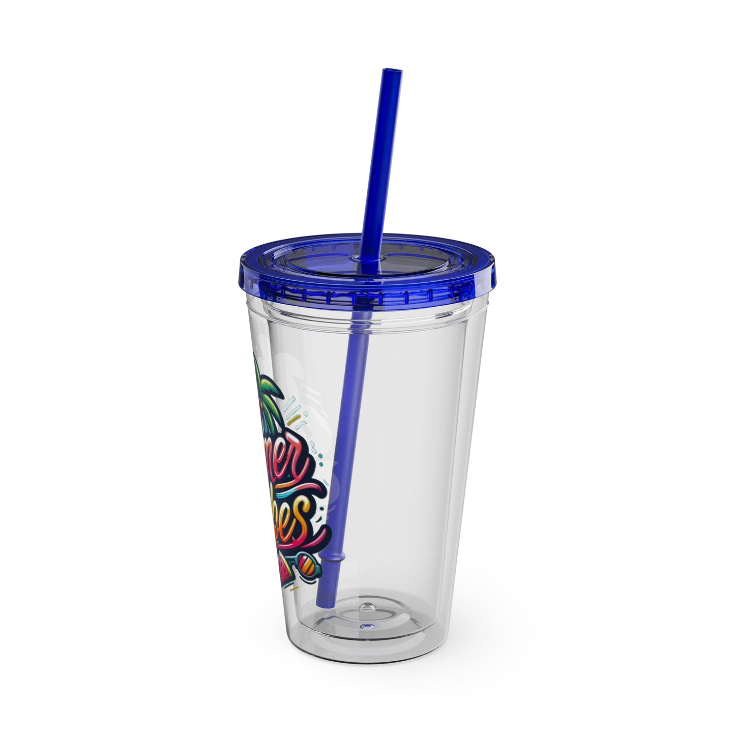 Summer Vibes Tumbler with Straw, 16oz