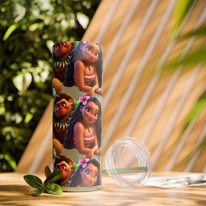 Moana Skinny Tumbler with Straw