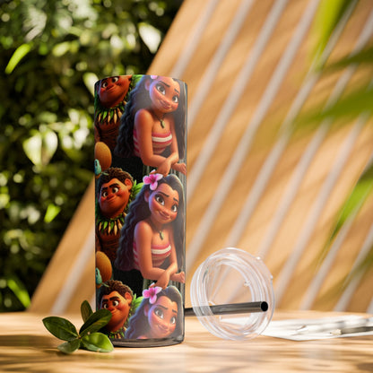 Moana Skinny Tumbler with Straw