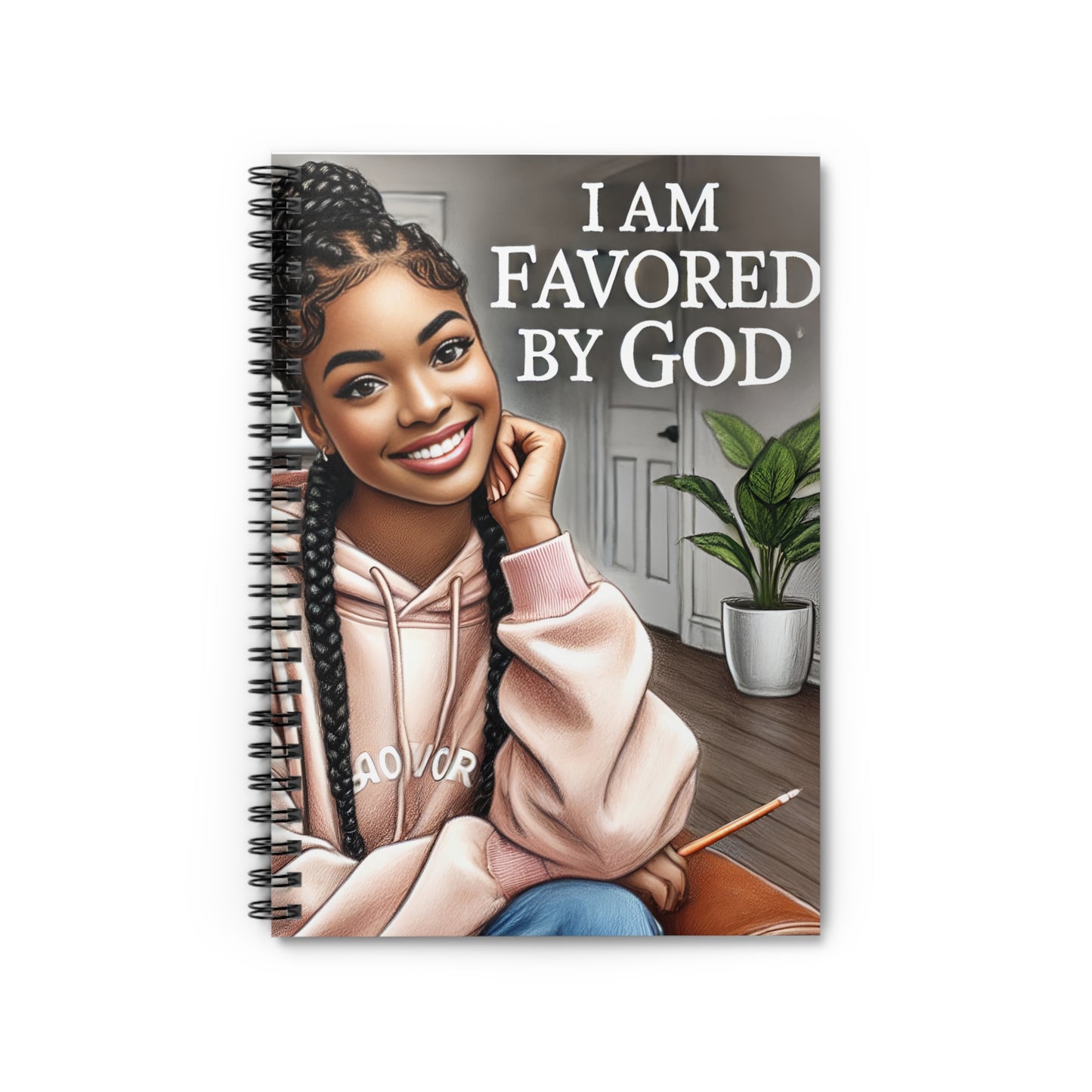 Inspirational Spiral Notebook - "I Am Favored By God" - Perfect for Daily Reflection and Journaling