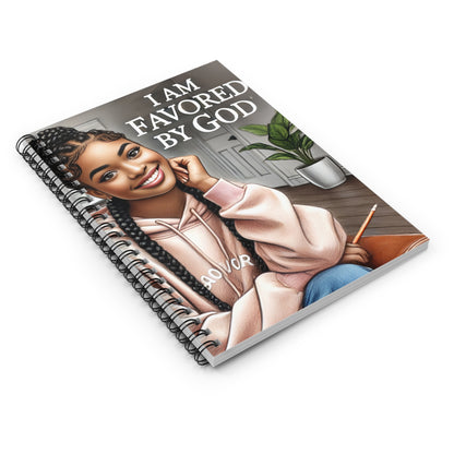 Inspirational Spiral Notebook - "I Am Favored By God" - Perfect for Daily Reflection and Journaling