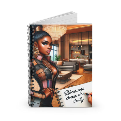 Elegant Spiral Notebook - 'Blessings Chase Me Daily'