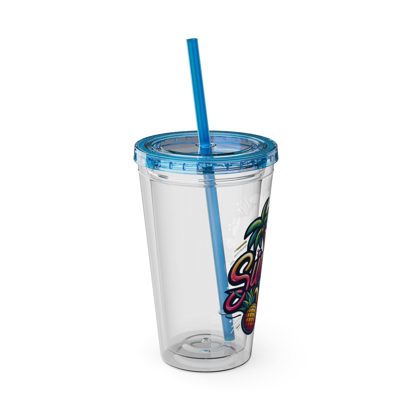 Summer Vibes Tumbler with Straw, 16oz