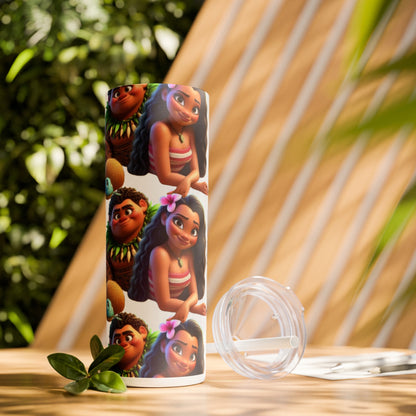 Moana Skinny Tumbler with Straw