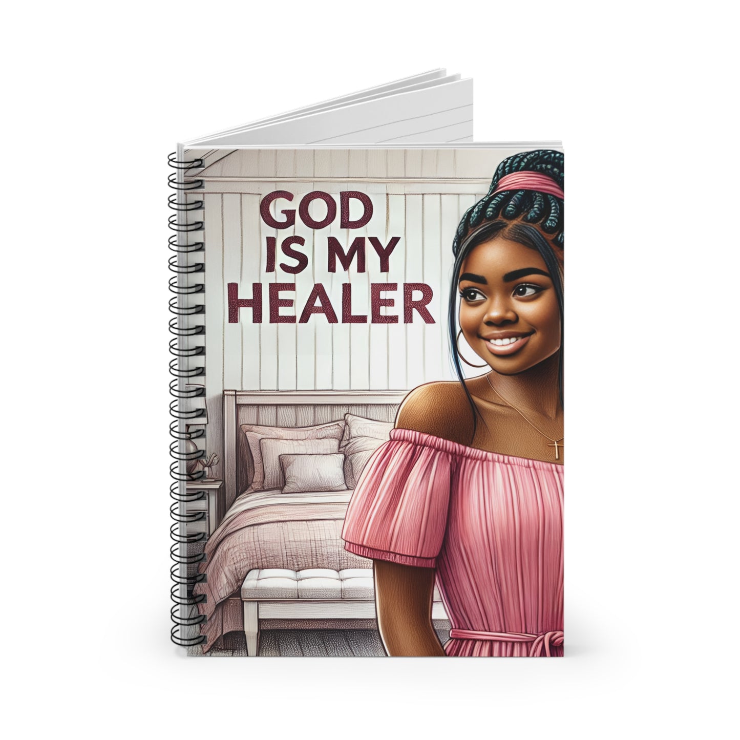 Inspirational Spiral Notebook - 'God Is My Healer'