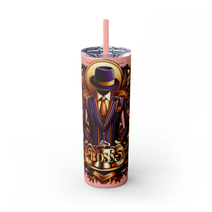 Boss Skinny Tumbler with Straw, 20oz