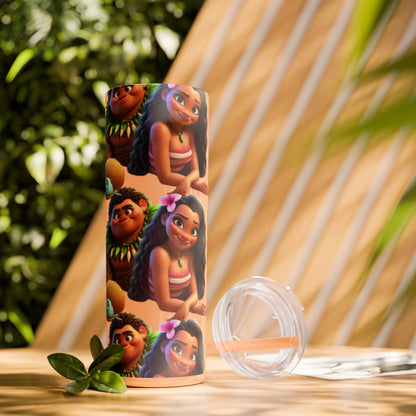 Moana Skinny Tumbler with Straw