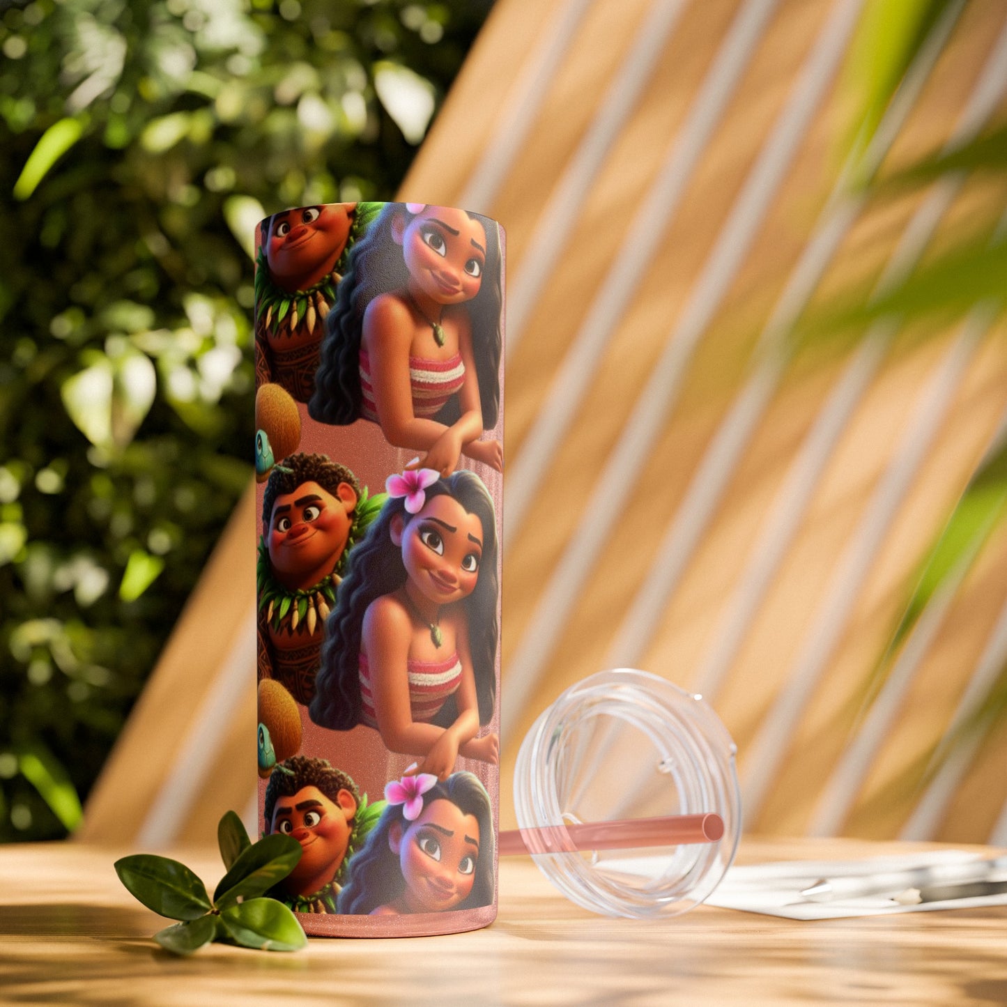 Moana Skinny Tumbler with Straw