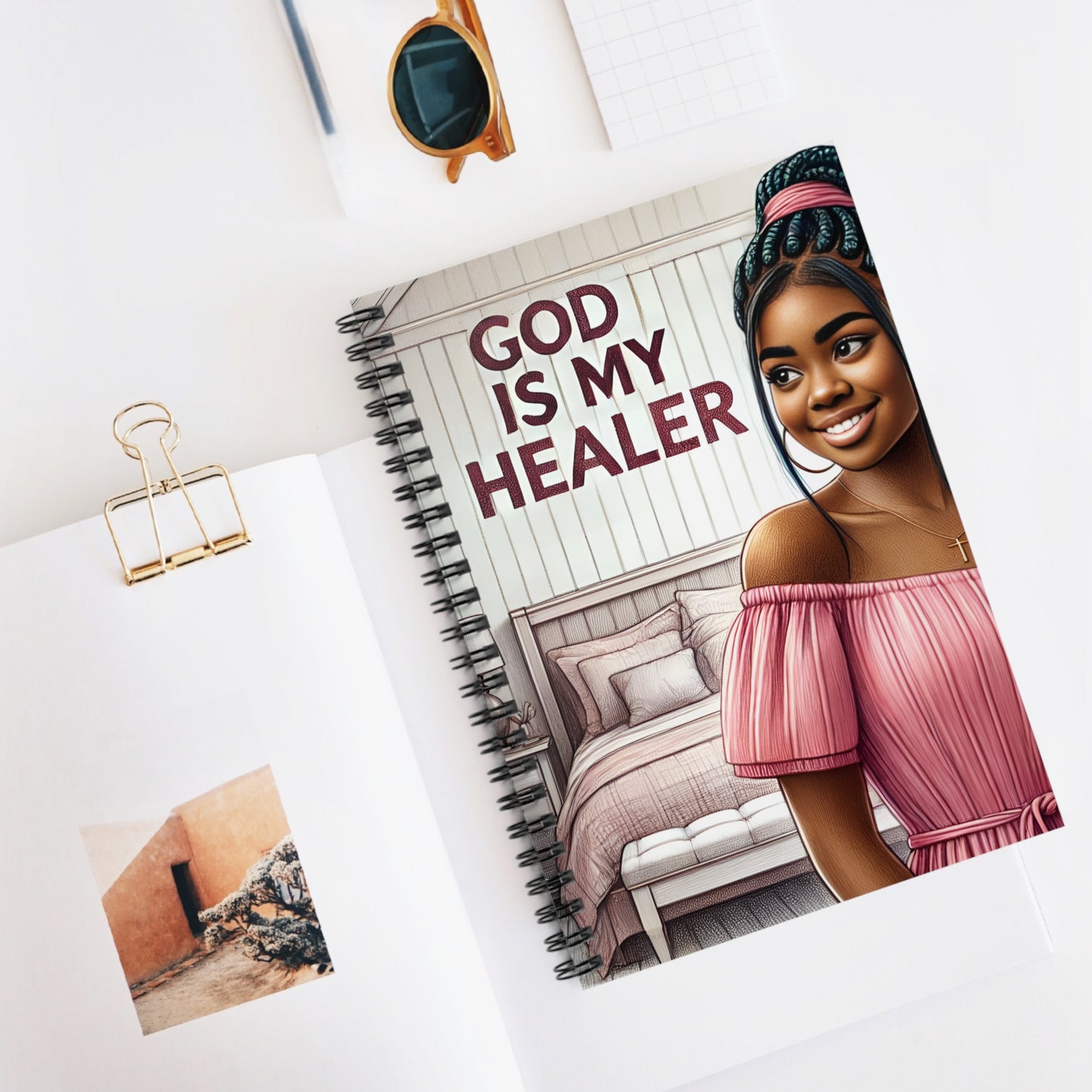 Inspirational Spiral Notebook - 'God Is My Healer'