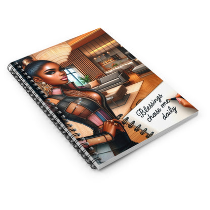 Elegant Spiral Notebook - 'Blessings Chase Me Daily'