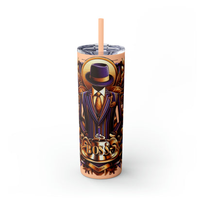 Boss Skinny Tumbler with Straw, 20oz