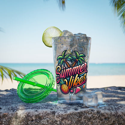 Summer Vibes Tumbler with Straw, 16oz