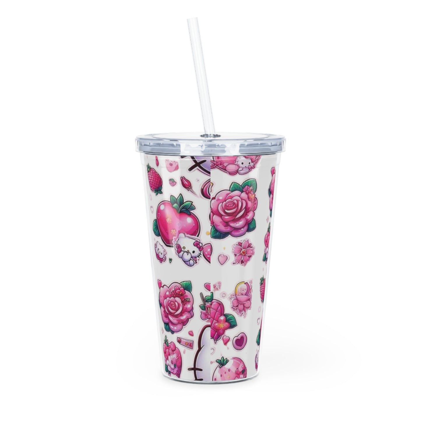 Plastic Tumbler with Straw