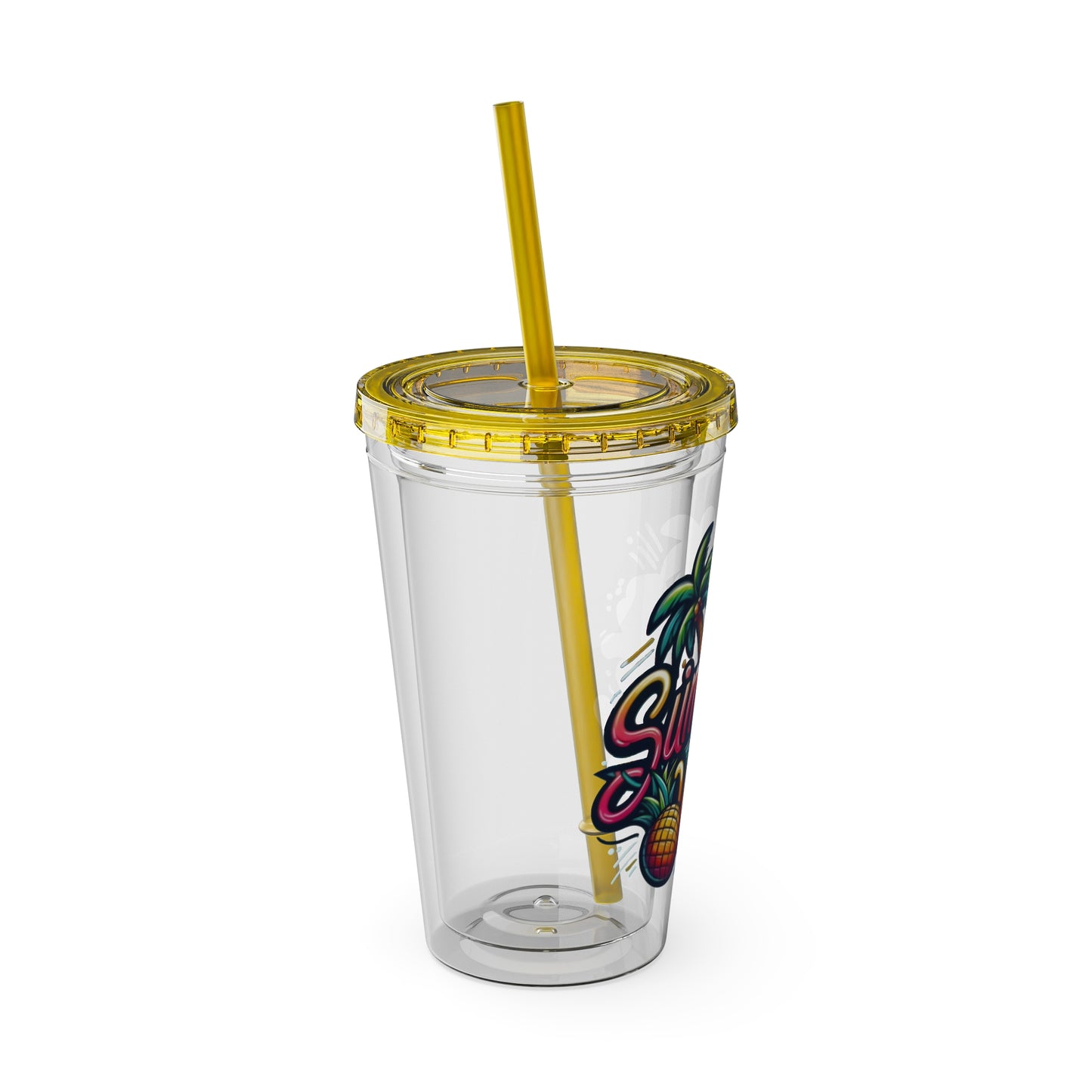 Summer Vibes Tumbler with Straw, 16oz