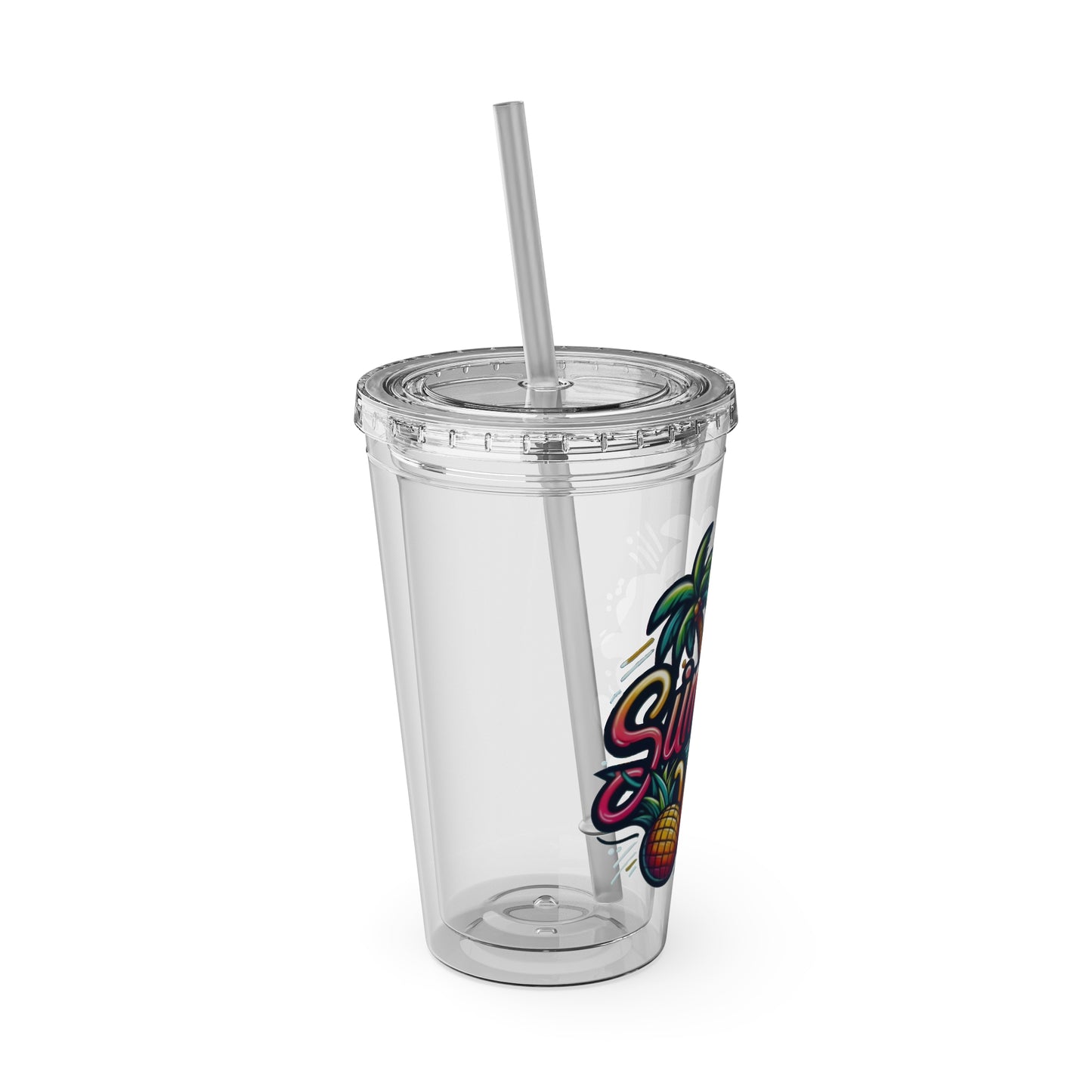 Summer Vibes Tumbler with Straw, 16oz