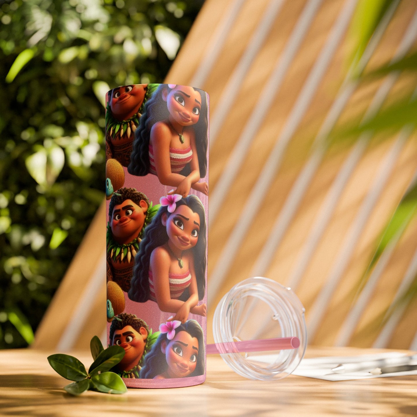 Moana Skinny Tumbler with Straw