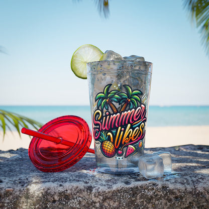 Summer Vibes Tumbler with Straw, 16oz