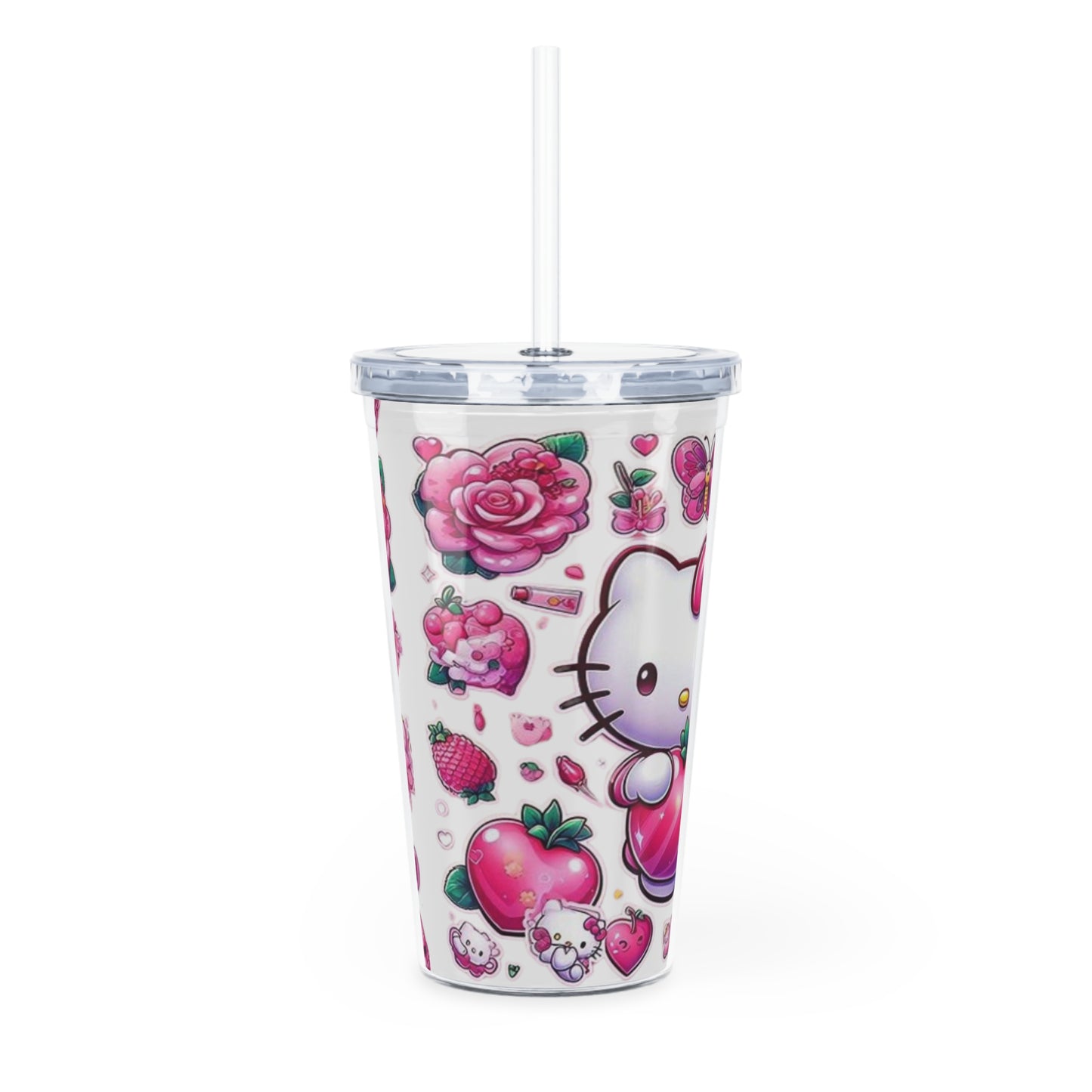 Plastic Tumbler with Straw