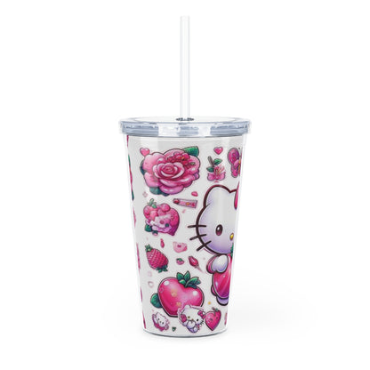 Plastic Tumbler with Straw