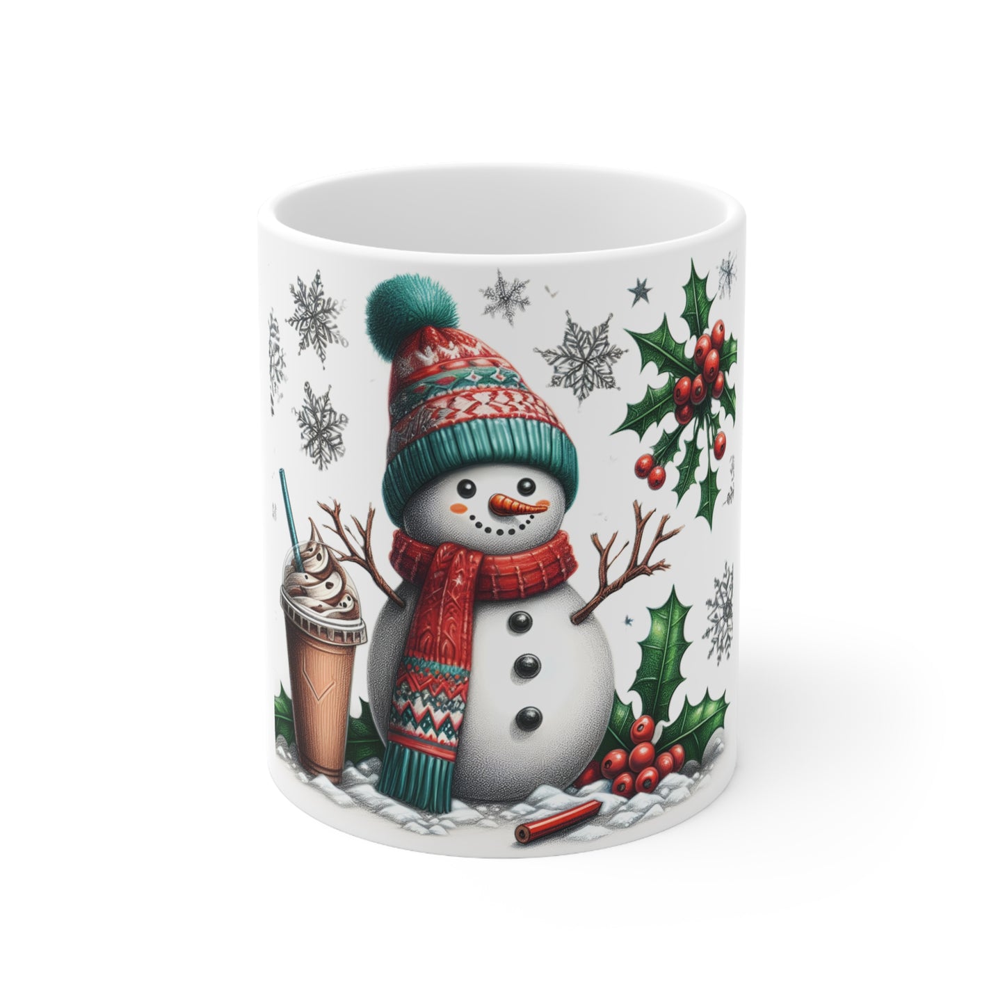 Festive Snowman Ceramic Coffee Cup - Holiday Drinkware for Winter Celebrations