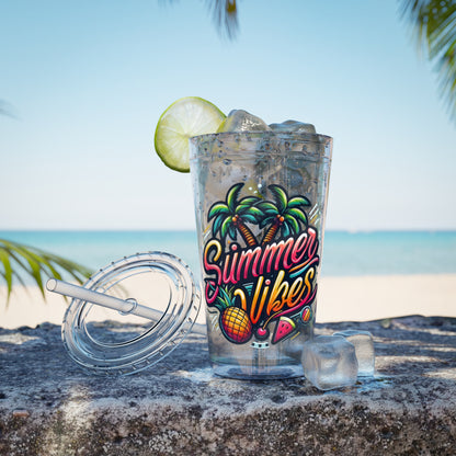 Summer Vibes Tumbler with Straw, 16oz