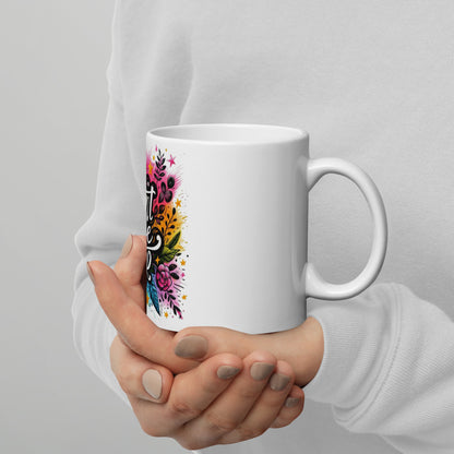 White glossy mug