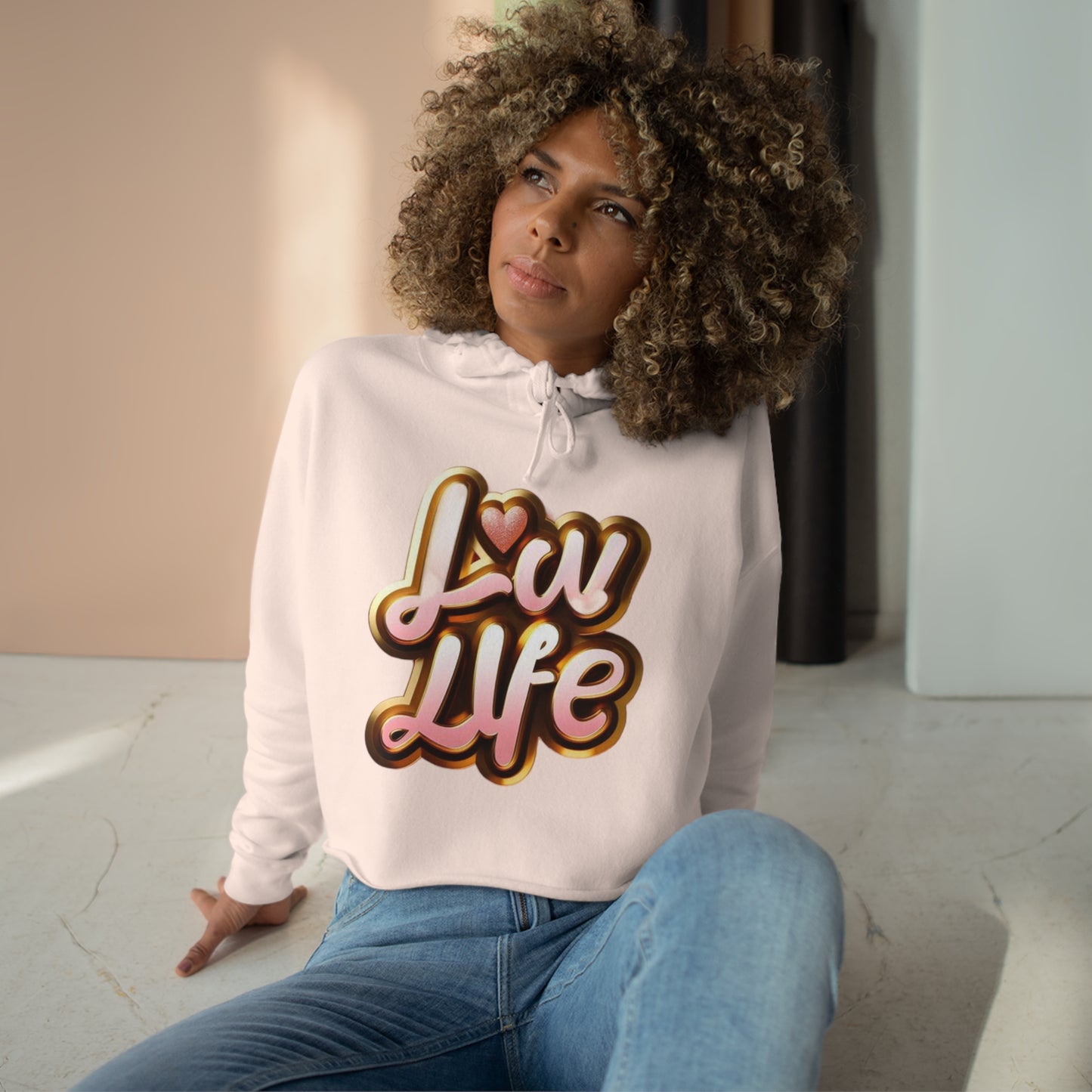 Love Life Crop Hoodie