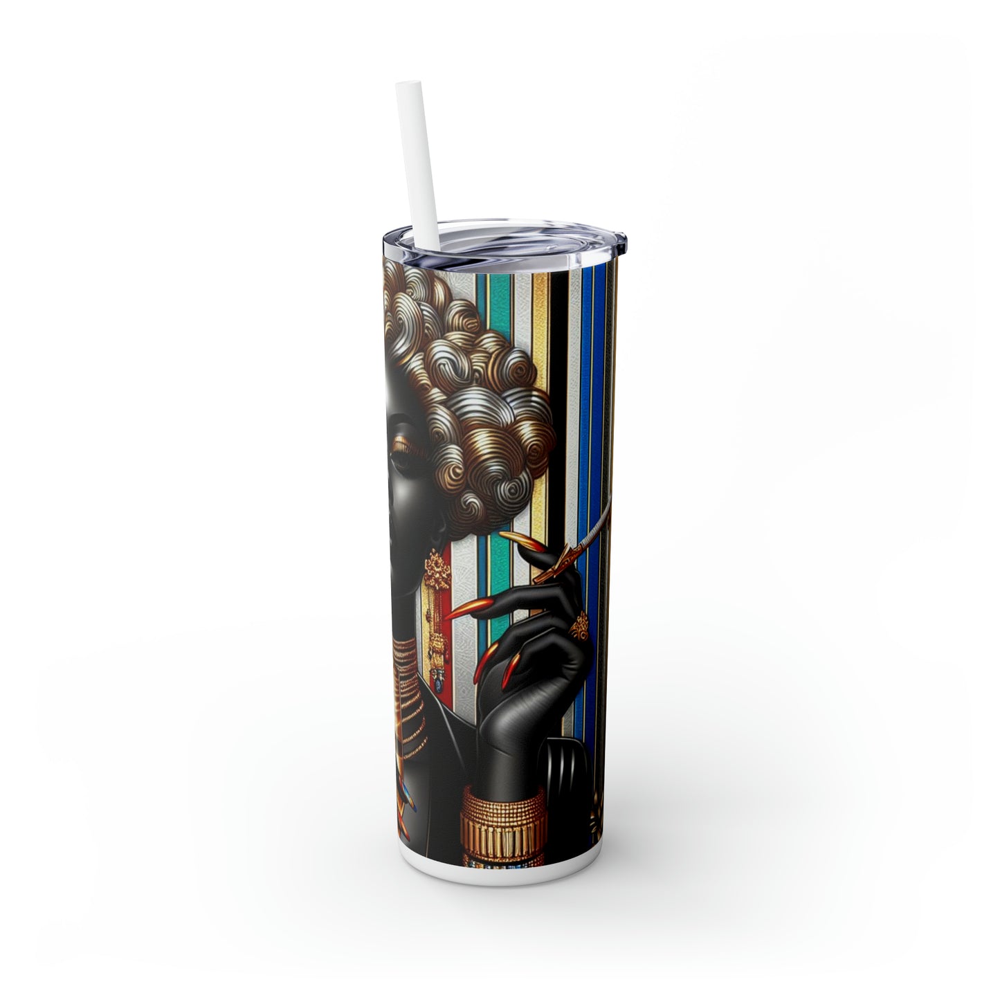 Diva Skinny Tumbler with Straw, 20oz